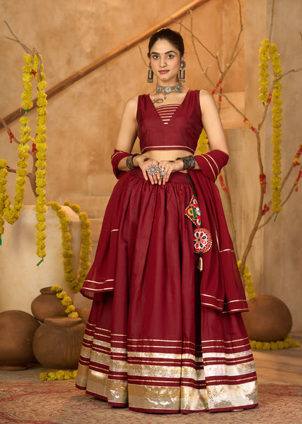 Maroon Embroidered Lehenga Choli
