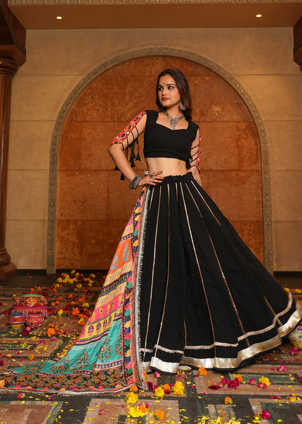 Black Embroidered Lehenga Choli