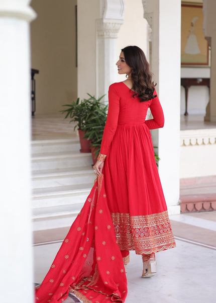 Pink Embroidered Anarkali Suit