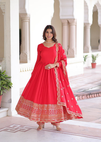 Pink Embroidered Anarkali Suit