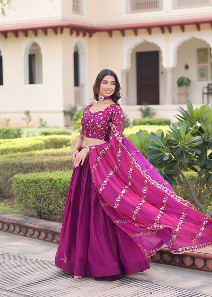 Pink Embroidered Lehenga Choli