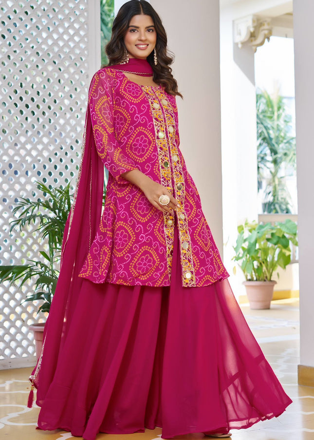 Printed and Embroidered Sharara Suit