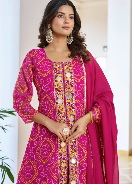 Printed and Embroidered Sharara Suit