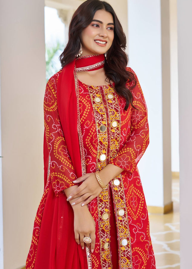 Printed and Embroidered Sharara Suit