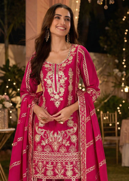 Golden Embroidered Sharara Suit