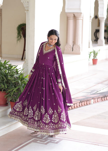 Sequins Embroidered Anarkali Gown