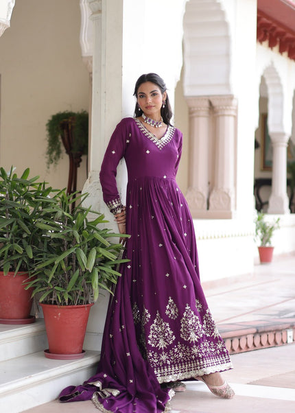 Sequins Embroidered Anarkali Gown