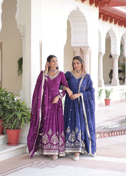 Sequins Embroidered Anarkali Gown