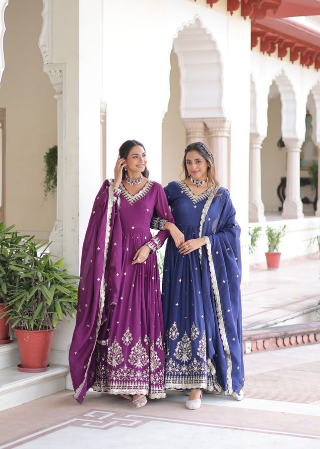 Sequins Embroidered Anarkali Gown