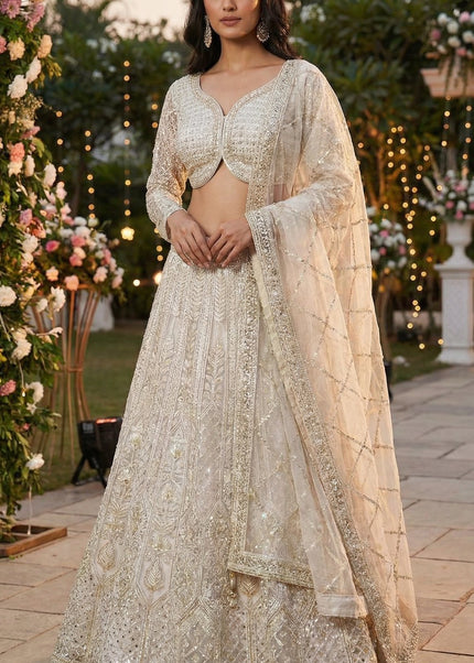 Offwhite Embroidered Lehenga choli