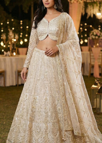 Offwhite Embroidered Lehenga choli
