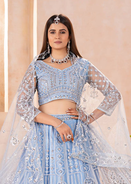 Lavender Embroidered Lehenga choli