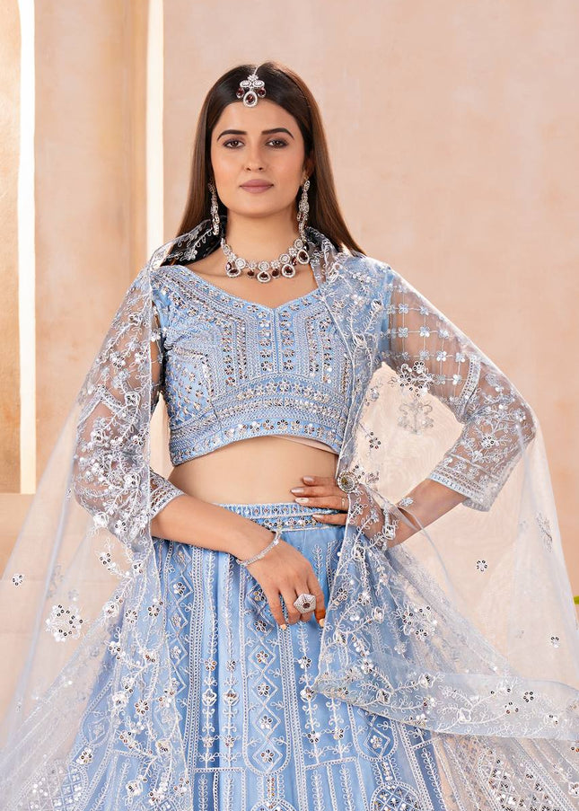 Lavender Embroidered Lehenga choli