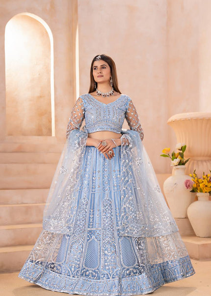 Lavender Embroidered Lehenga choli