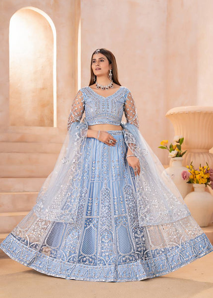 Lavender Embroidered Lehenga choli