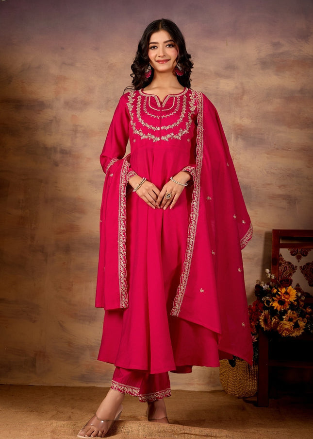 Silk Embroidered Pant Style Suit Series