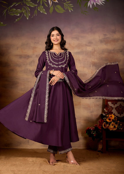 Silk Embroidered Pant Style Suit Series