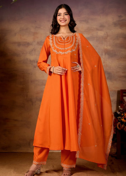 Silk Embroidered Pant Style Suit Series
