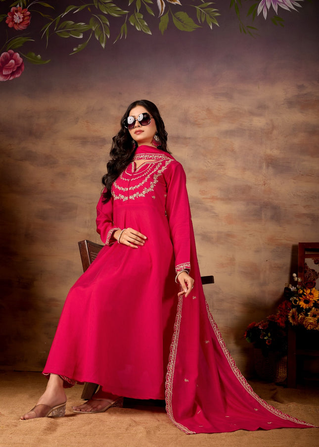 Silk Embroidered Pant Style Suit Series