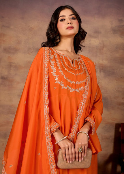 Silk Embroidered Pant Style Suit Series