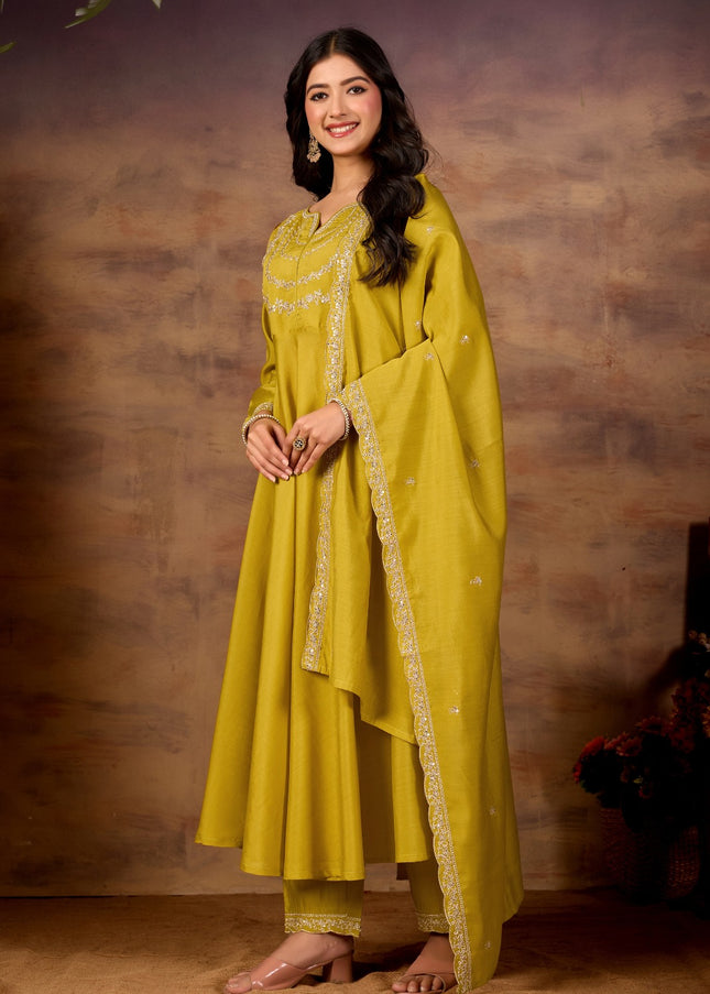 Silk Embroidered Pant Style Suit Series