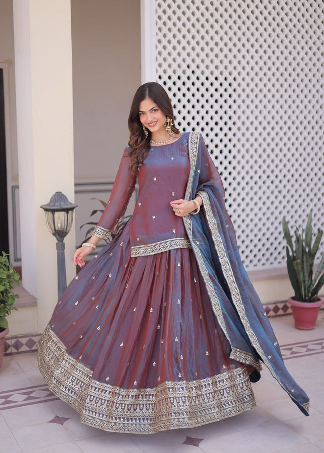 Purple Embroidered Lehenga Choli