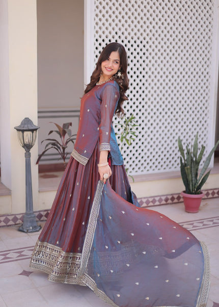 Purple Embroidered Lehenga Choli