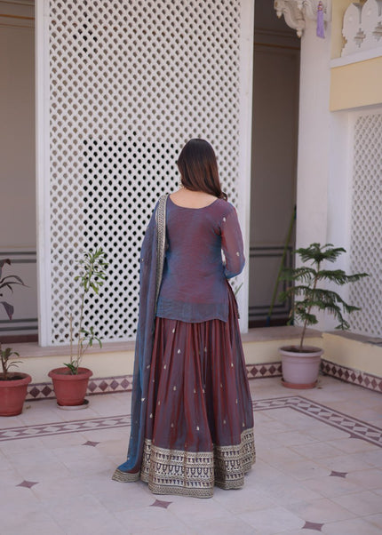 Purple Embroidered Lehenga Choli