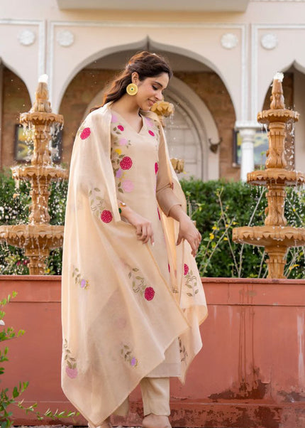 Chanderi Embroidered Pant Style Suit Series