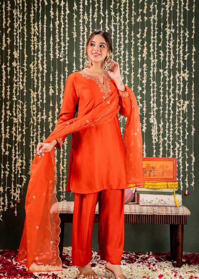 Viscose Embroidered Pant Style Suit Series
