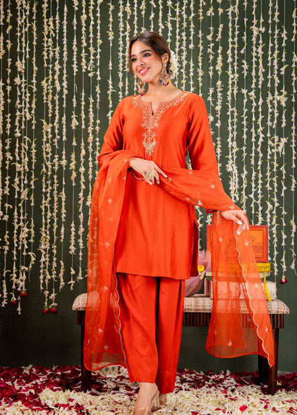 Viscose Embroidered Pant Style Suit Series