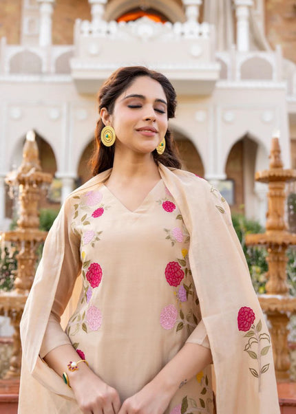 Chanderi Embroidered Pant Style Suit Series