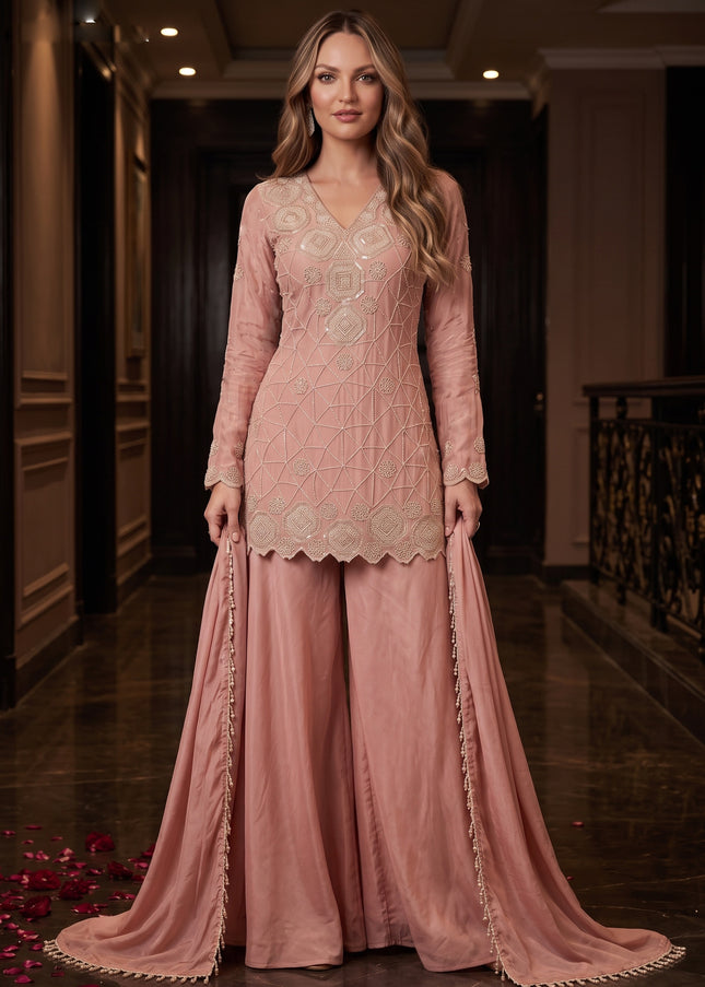 Chinnon Embroidered Sharara Suit Series