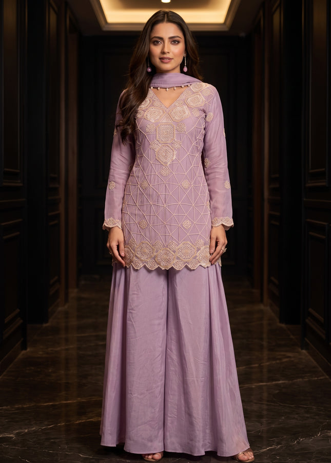 Chinnon Embroidered Sharara Suit Series