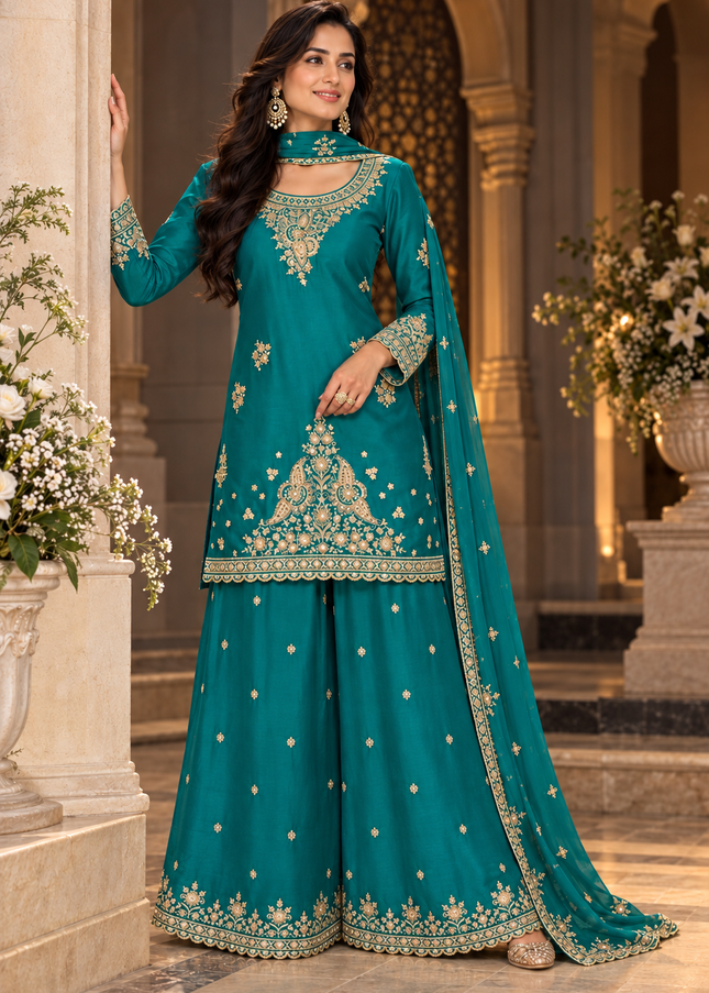 Chinnon Embroidered Sharara Suit Series