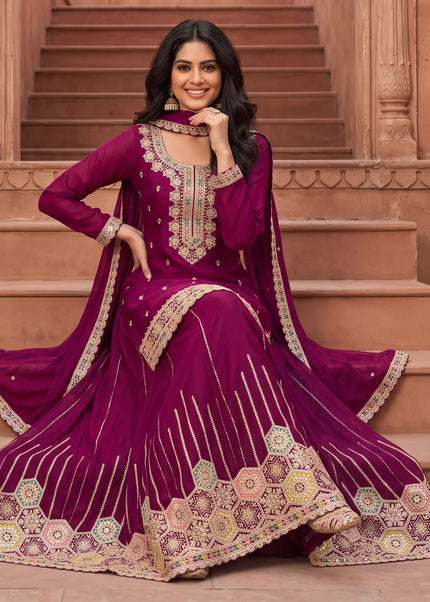 Chinnon Embroidered Sharara Suit Series