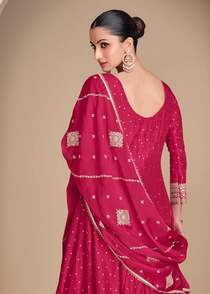 Pink Embroidered Anarkali Gown