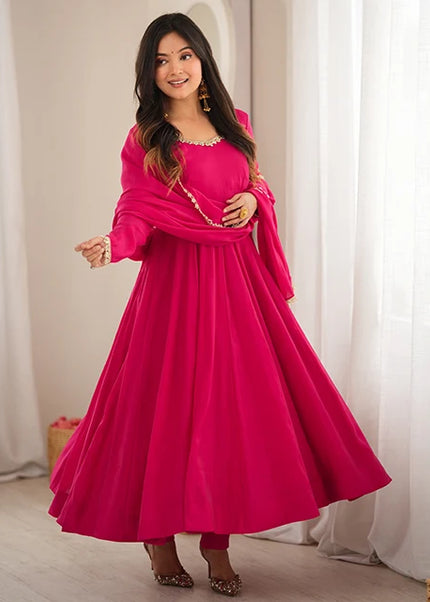 Pink Embroidered Anarkali