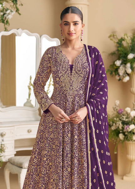 Sequins Embroidered Anarkali Gown