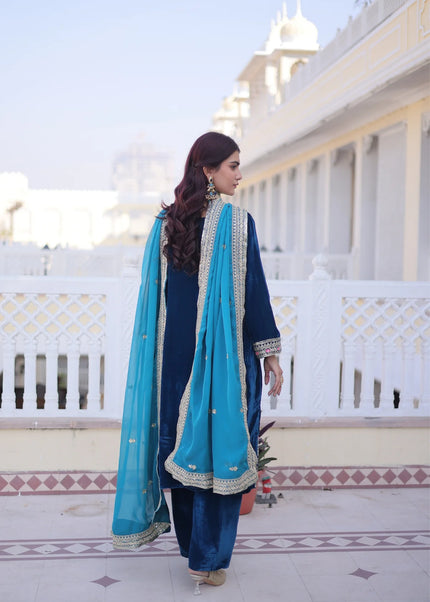 Velvet Embroidered Pant Style Suit Series