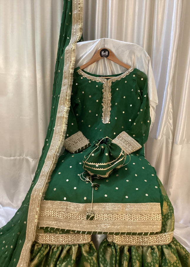 BnU | Gharara Set - Mehendi