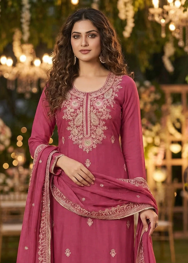 Silk Embroidered Pant Style Suit Series
