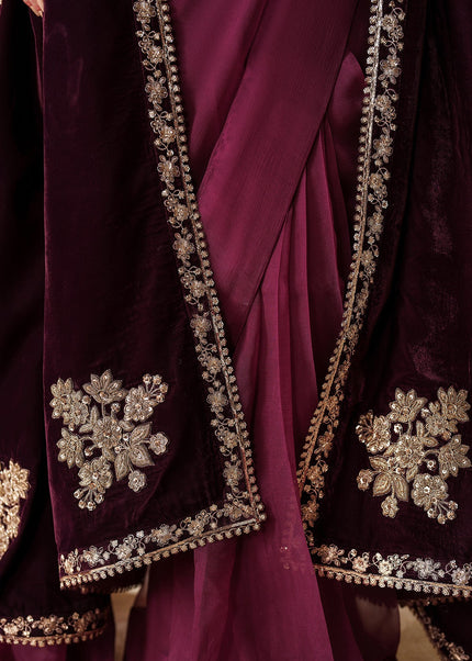 Baroque | Embroidered Velvet Shawl VS-60