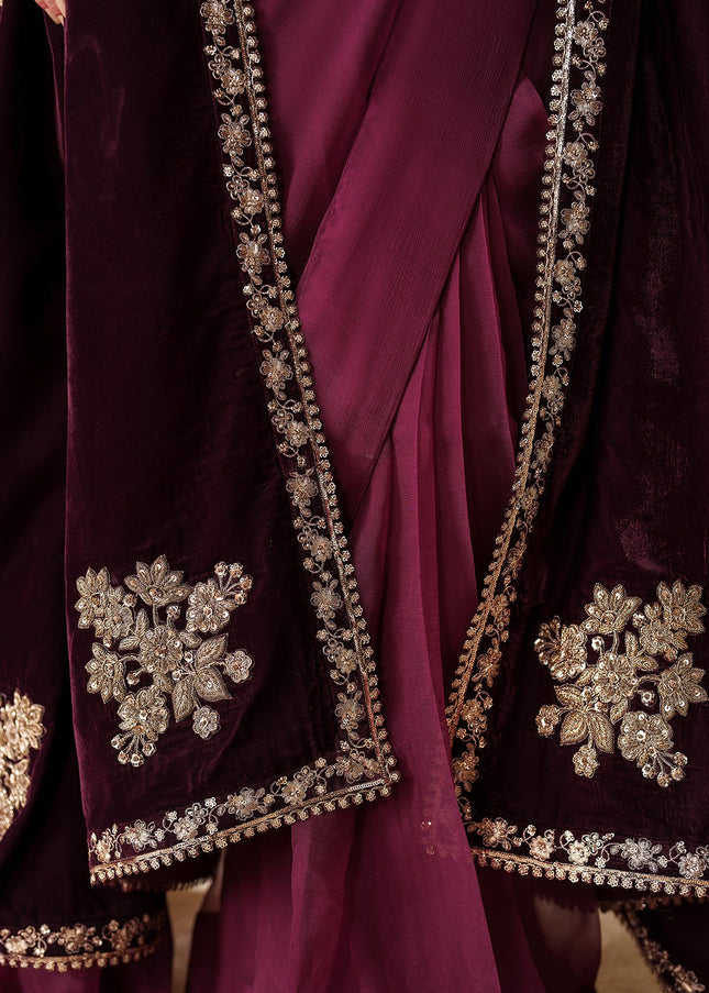 Baroque | Embroidered Velvet Shawl VS-60