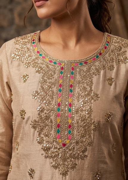 Cream Embroidered Sharara Suit Series