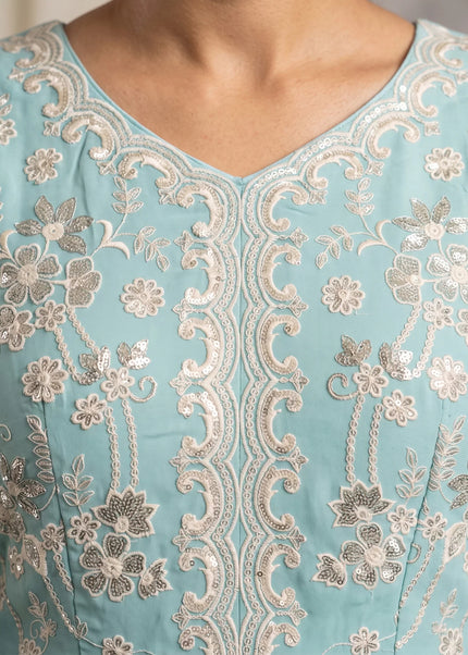 Georgette Embroidered Gharara Suit Series