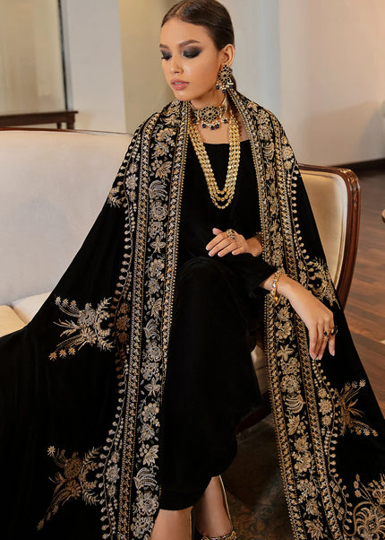 Baroque | Embroidered Velvet Shawl VS-24