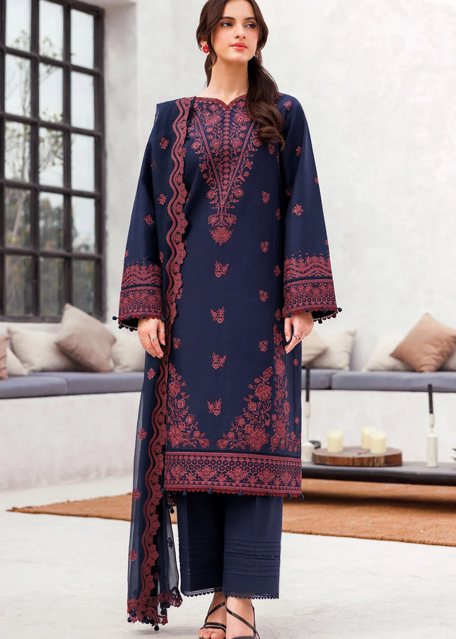 Farasha | Bahaar Embroidered Lawn'25 - Cobalt Charm