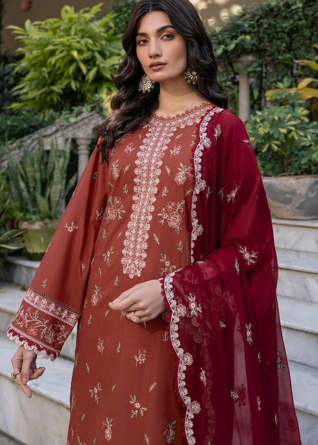 Farasha | Summer Weaves Embroidered Lawn'25 - Russet Dusk