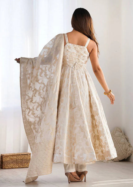 Offwhite Embroidered Anarkali